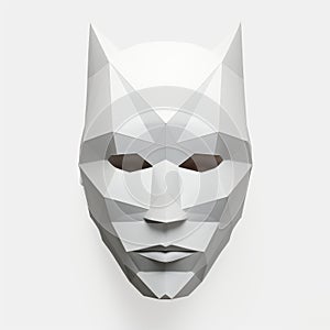 Minimalistic Paper Cut Batman Mask With White Background