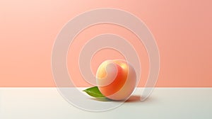 Minimalistic Peach Art With Zbrush Style And Ray Tracing photo