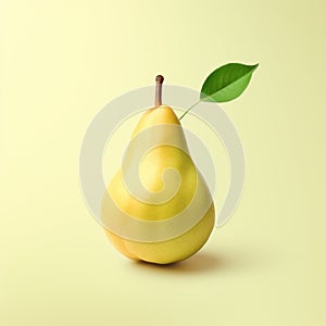 Minimalistic Pear Design On Light Yellow Background