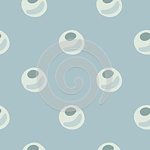 Minimalistic pearl seamless doodle pattern. Blue pastel palette aqua artwork. Simple circle print