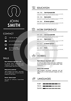 Minimalistic personal resume - cv template