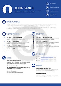 Minimalistic personal vector resume - cv template