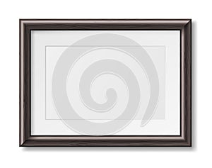 Minimalistic photo frame of a4 size, horizontal orientation. 3d mockup element for design