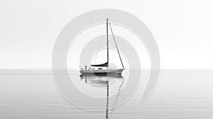 Minimalistic Portrait Of A J 105 Sailboat On A Calm Sea