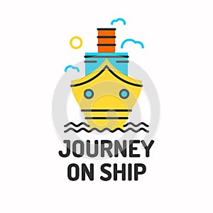 Minimalistic posters of journey by boat, ship.