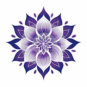 Minimalistic Purple Lotus Flower Logo With Classic Tattoo Motifs