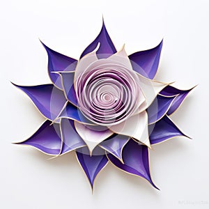 Minimalistic Purple Lotus Flower Paper Sculpture