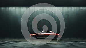 Minimalistic Red Mercedes-benz E-class Automotive Wall Art Design