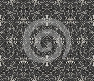 Minimalistic repeating linear flower pattern