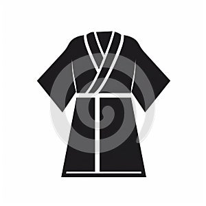 Minimalistic Robe Icon In Monochrome Black