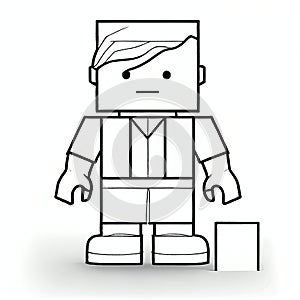 A Minimalistic Roblox Character Drawing Capturing the Essence of Charm and the Classic Blocky Aesthetic photo