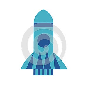 Minimalistic rocket icon. Vector symbol isolated on white background.
