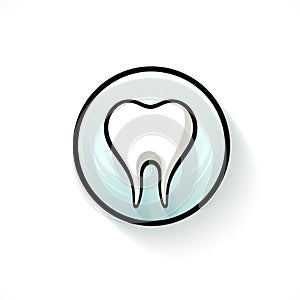 minimalistic round logo emblem symbol tooth for dental dentist clinic on white background