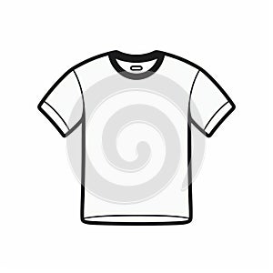 Minimalistic Rubber T-shirt Icon In Monochrome Black And White