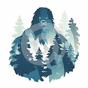 Minimalistic Sasquatch Pattern Icon On White Background