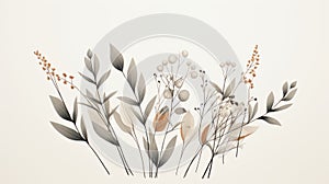 Minimalistic Scandinavian Style Botanical Poster With Dried Plants