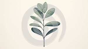 Minimalistic Scandinavian Style Botanical Poster With Eucalyptus Leaf Illustration photo
