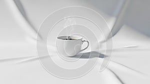 Minimalistic setting highlights the cup emphasizing the simplicity