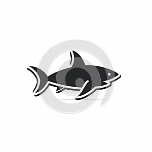 Minimalistic Shark Icon - 2d Lineal Vector Design