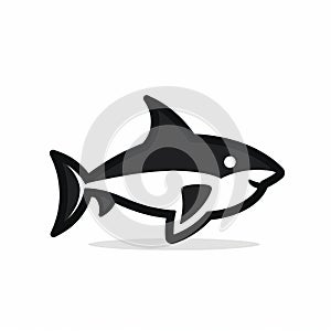 Minimalistic Shark Icon - 2d Lineal Vector Design