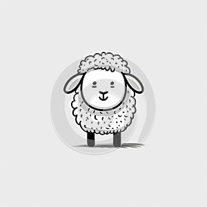 Minimalistic Sheep Logo Vector Illustration