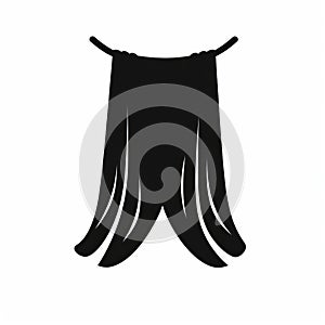 Minimalistic Silhouette Of Long Black Hair On A Hanger