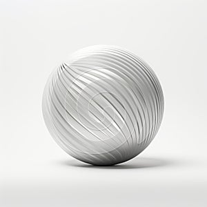 Minimalistic Silver Sphere 3d Object On White Background