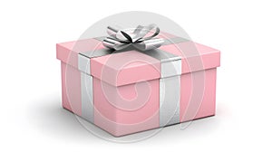 Minimalistic square gift box with red stripe design