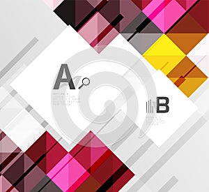 Minimalistic square shapes abstract background