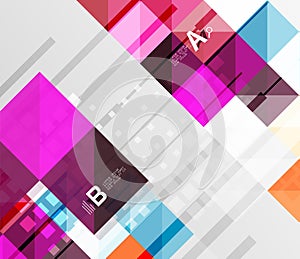 Minimalistic square shapes abstract background