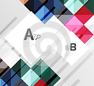 Minimalistic square shapes abstract background