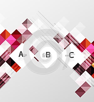 Minimalistic square shapes abstract background