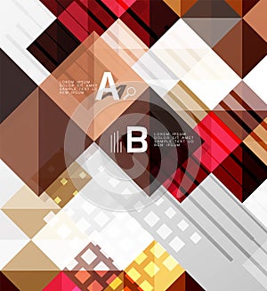 Minimalistic square shapes abstract background