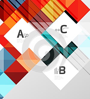 Minimalistic square shapes abstract background