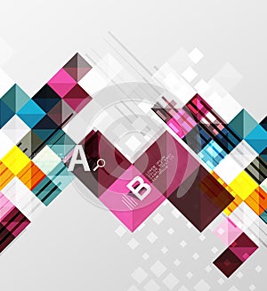 Minimalistic square shapes abstract background
