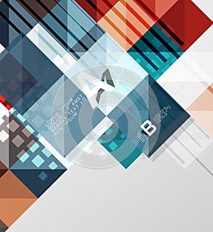 Minimalistic square shapes abstract background