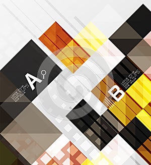 Minimalistic square shapes abstract background