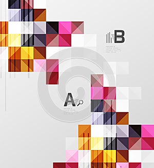 Minimalistic square shapes abstract background