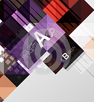 Minimalistic square shapes abstract background