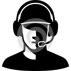 Minimalistic stagehand silhouette AI generated