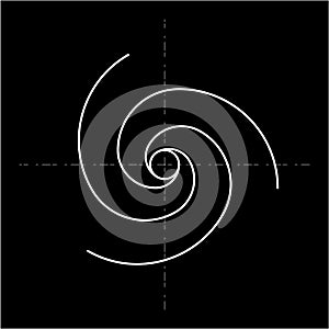 Minimalistic style design. Golden ratio. Geometric shapes. Circles in golden proportion. Futuristic design. Logo. Vector