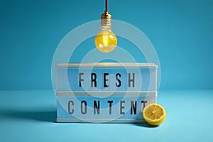 A minimalistic-style lightbox with the text 