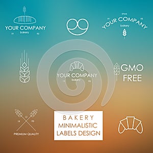Minimalistic styled bakery icons and labels.