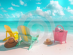 Minimalistic Summer Beach Setup