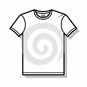 Minimalistic T-shirt Drawing On White Background