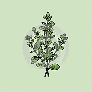 Minimalistic Thyme Vector Graphic With Elegant Linear Design