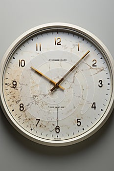 Minimalistic Time: Close-up of a 12-inch Circular Wall Clock and 8.5x11 Monthly Calendar on Light