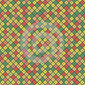 Minimalistic traditional ethnic pattern. Geometric fun colorful square shapes