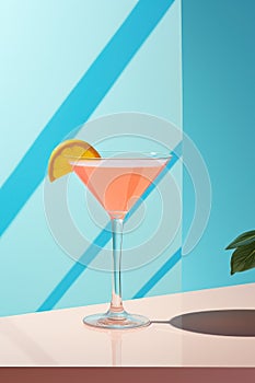 Minimalistic trendy photo of cocktail