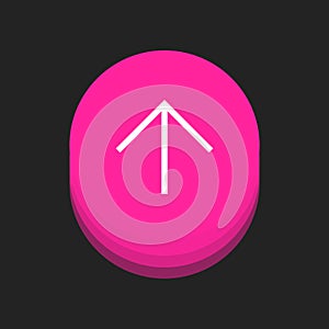 Minimalistic Up Arrow. Isolated Pink Icon For Social Media